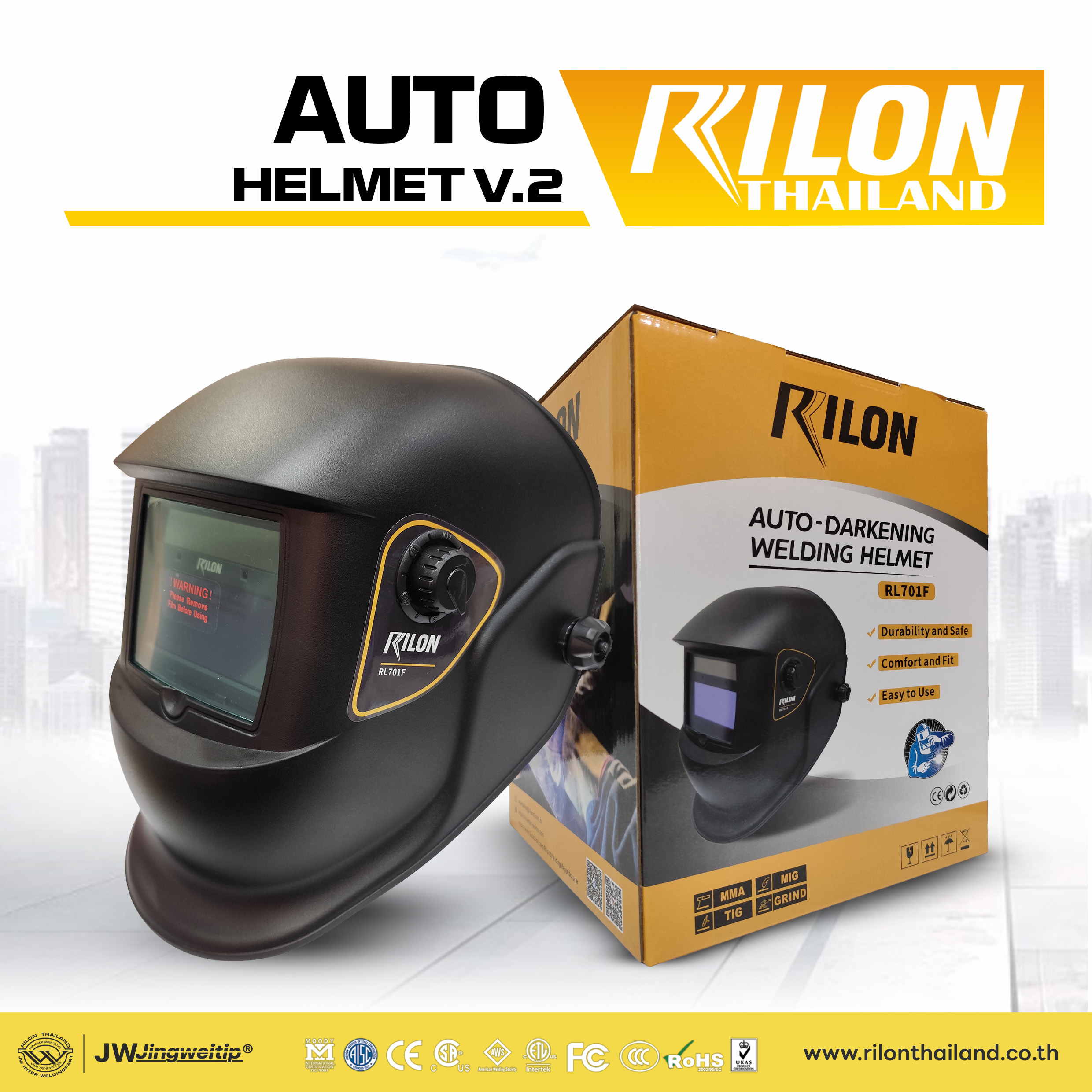 หน้ากากเชื่อมออโต้ ปรับแสงอัตโนมัติ RILON
										รุ่นใหม่